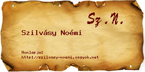Szilvásy Noémi névjegykártya